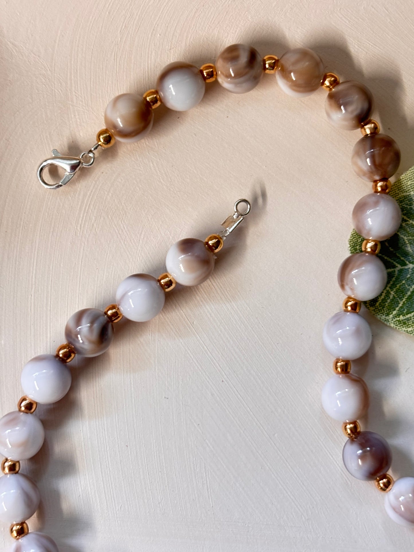 molded staple beaded necklace