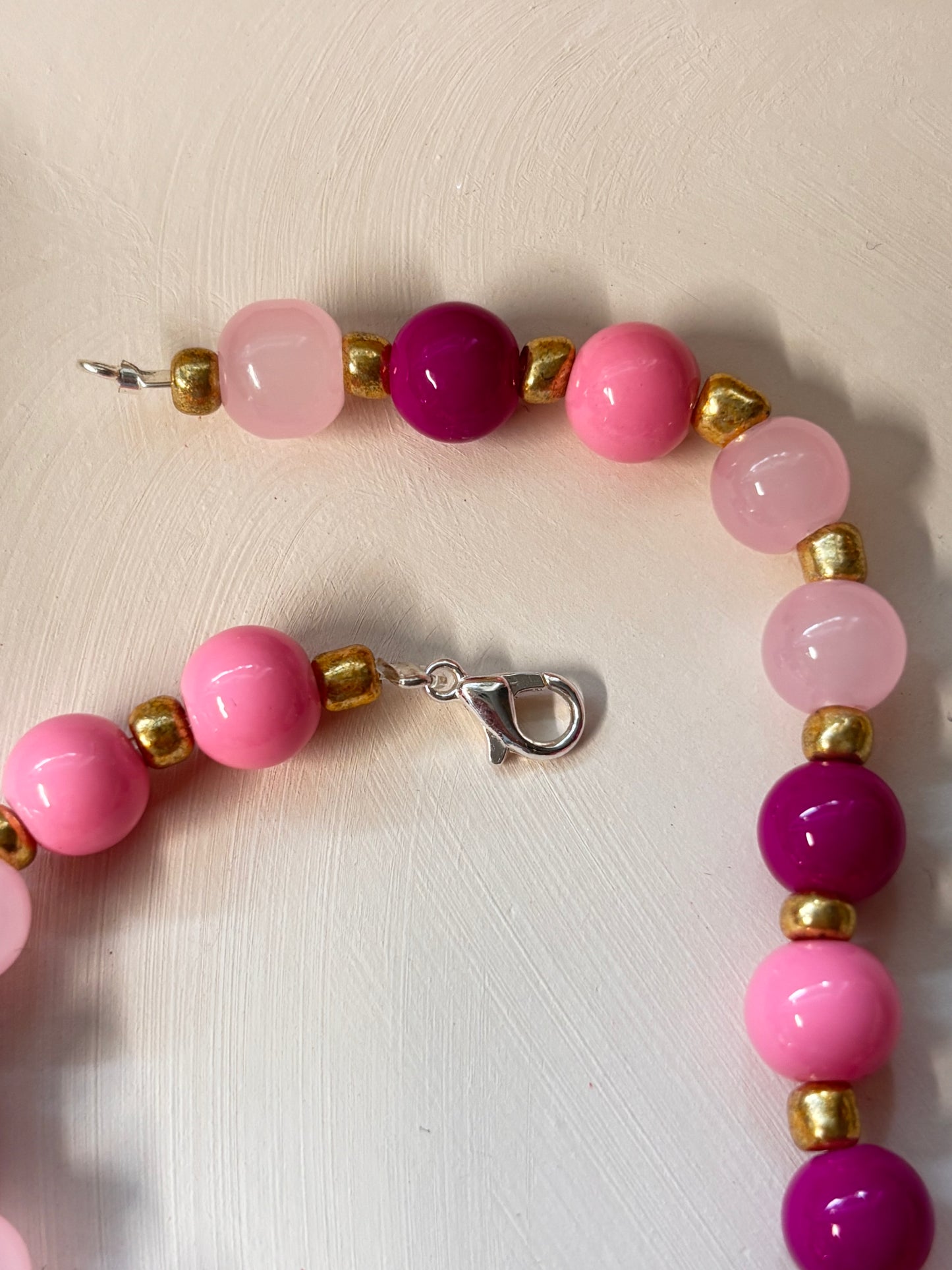 bubble gum beaded necklace