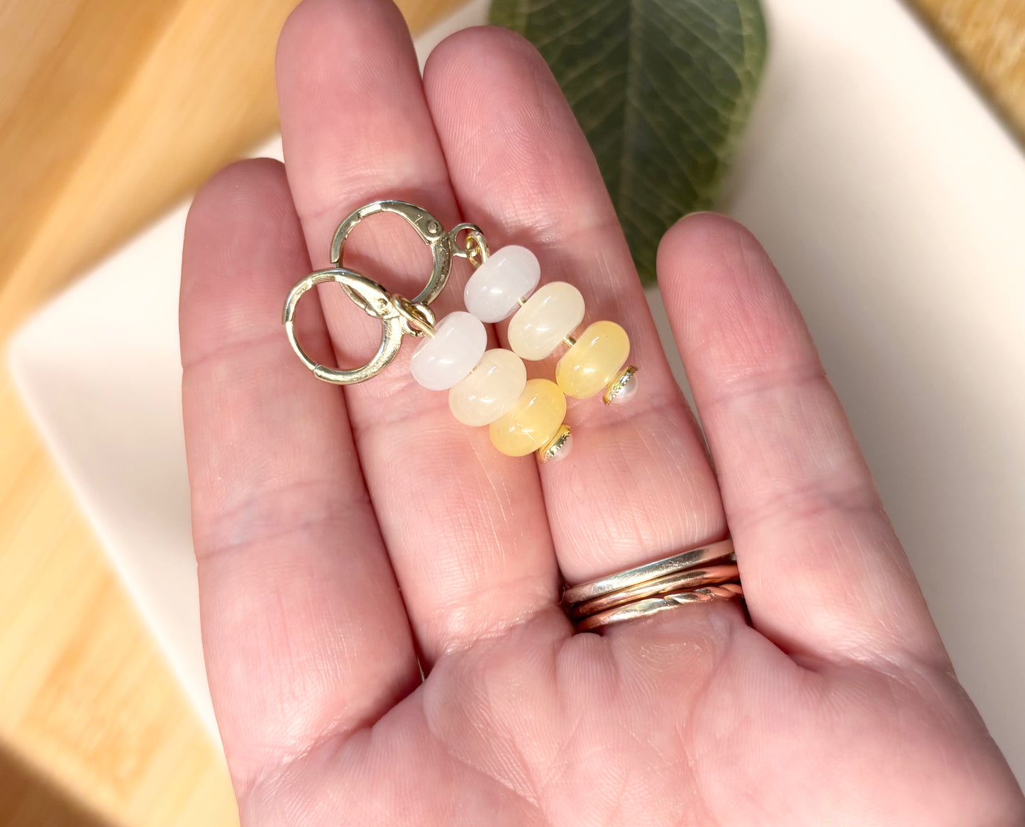 butter yellow dangle earrings