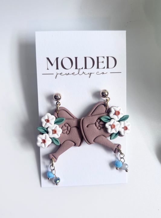 spring watering can earrings