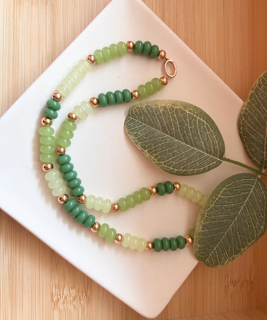 charm necklace (green variation)