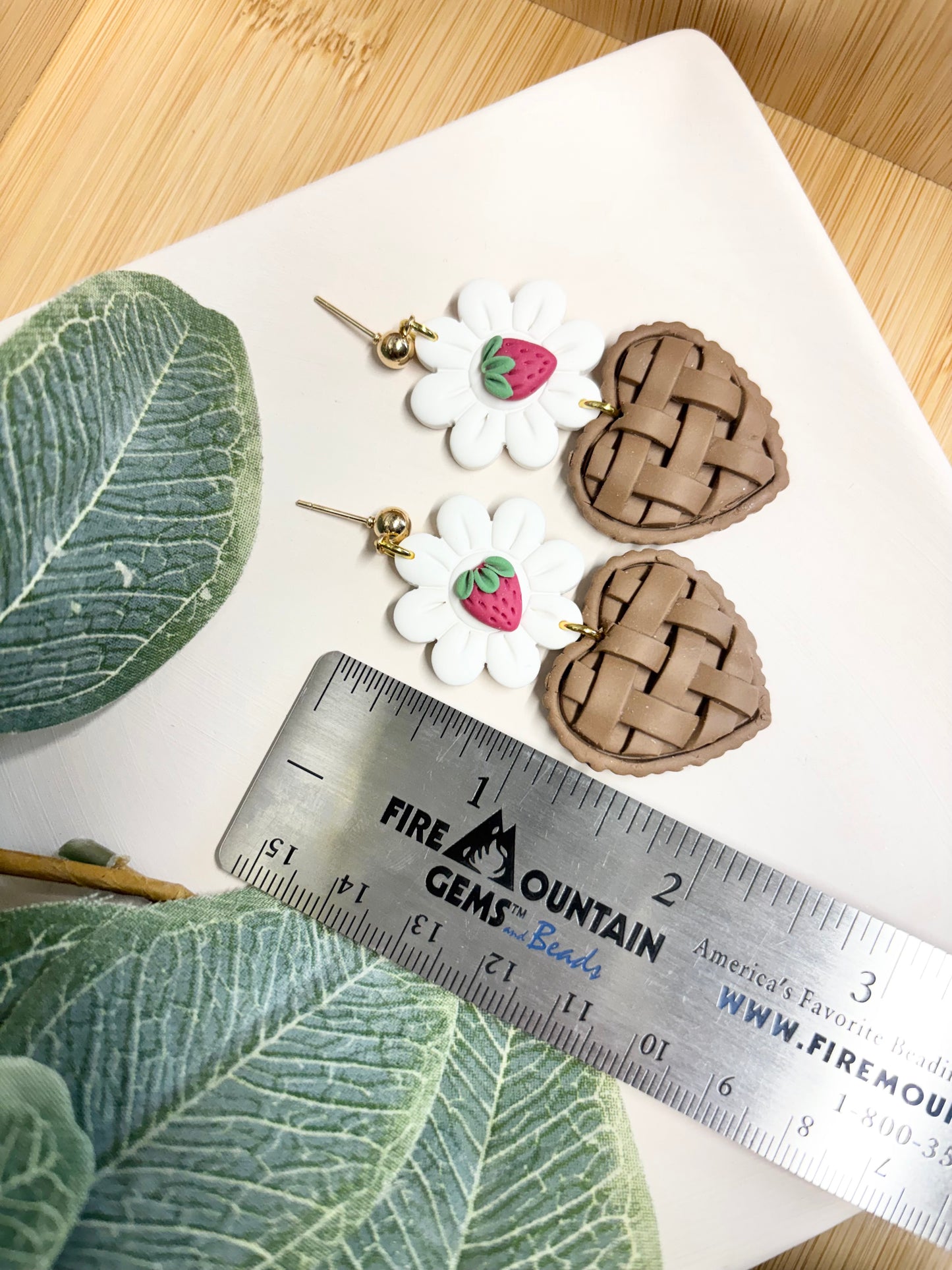 strawberry lattice statement earrings