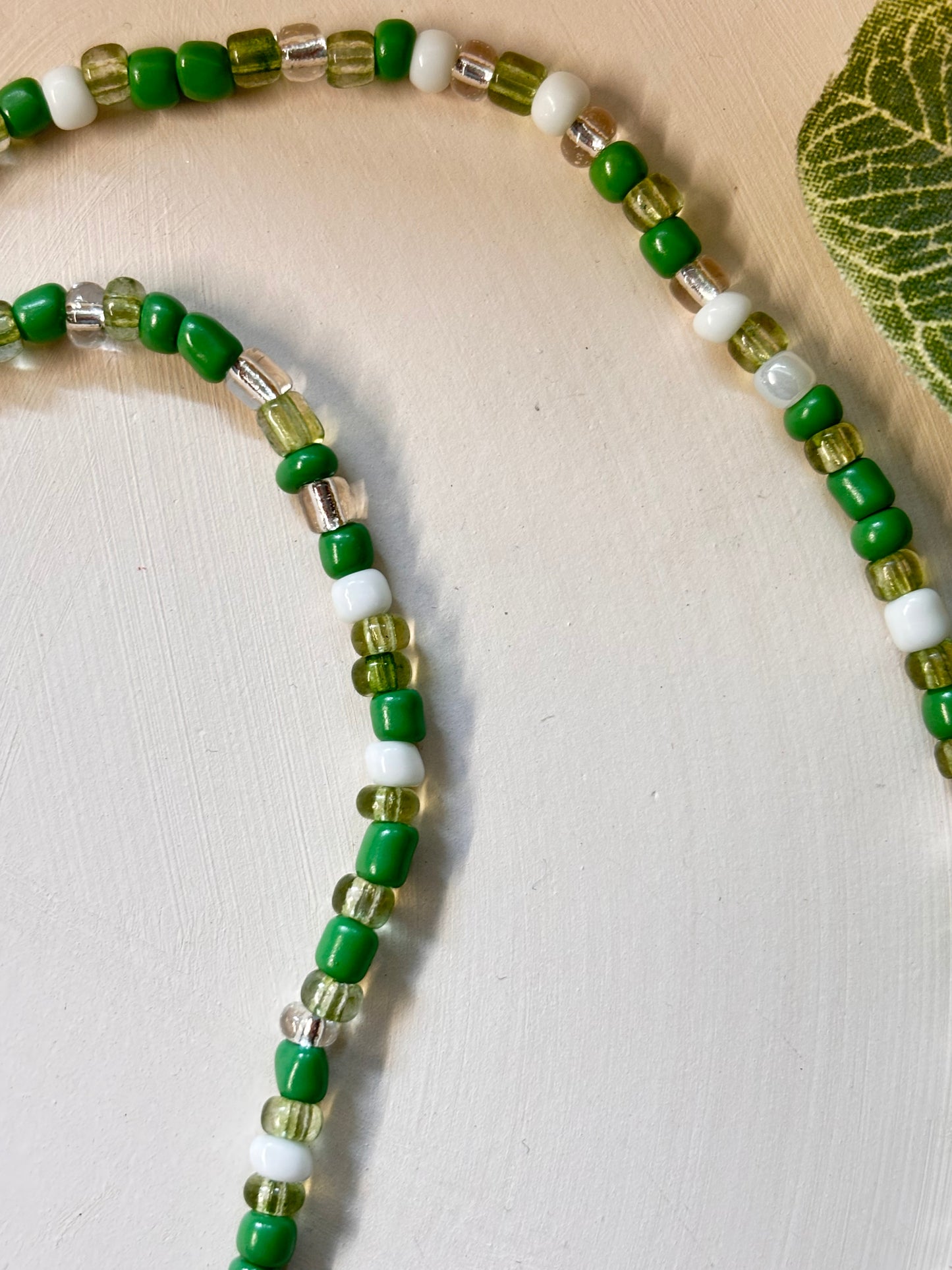 jaded seed bead choker necklace