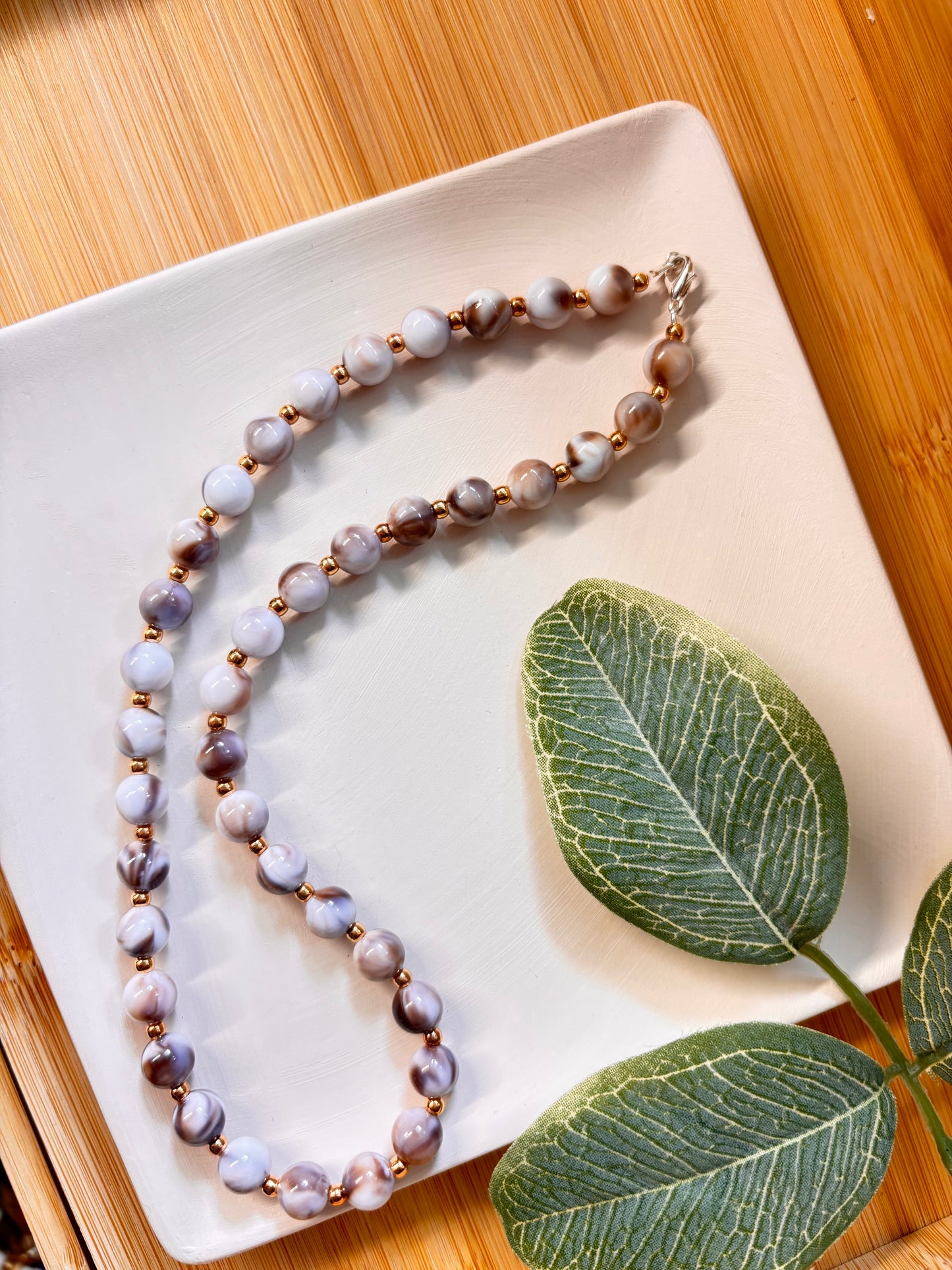 molded staple beaded necklace