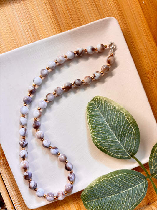 molded staple beaded necklace