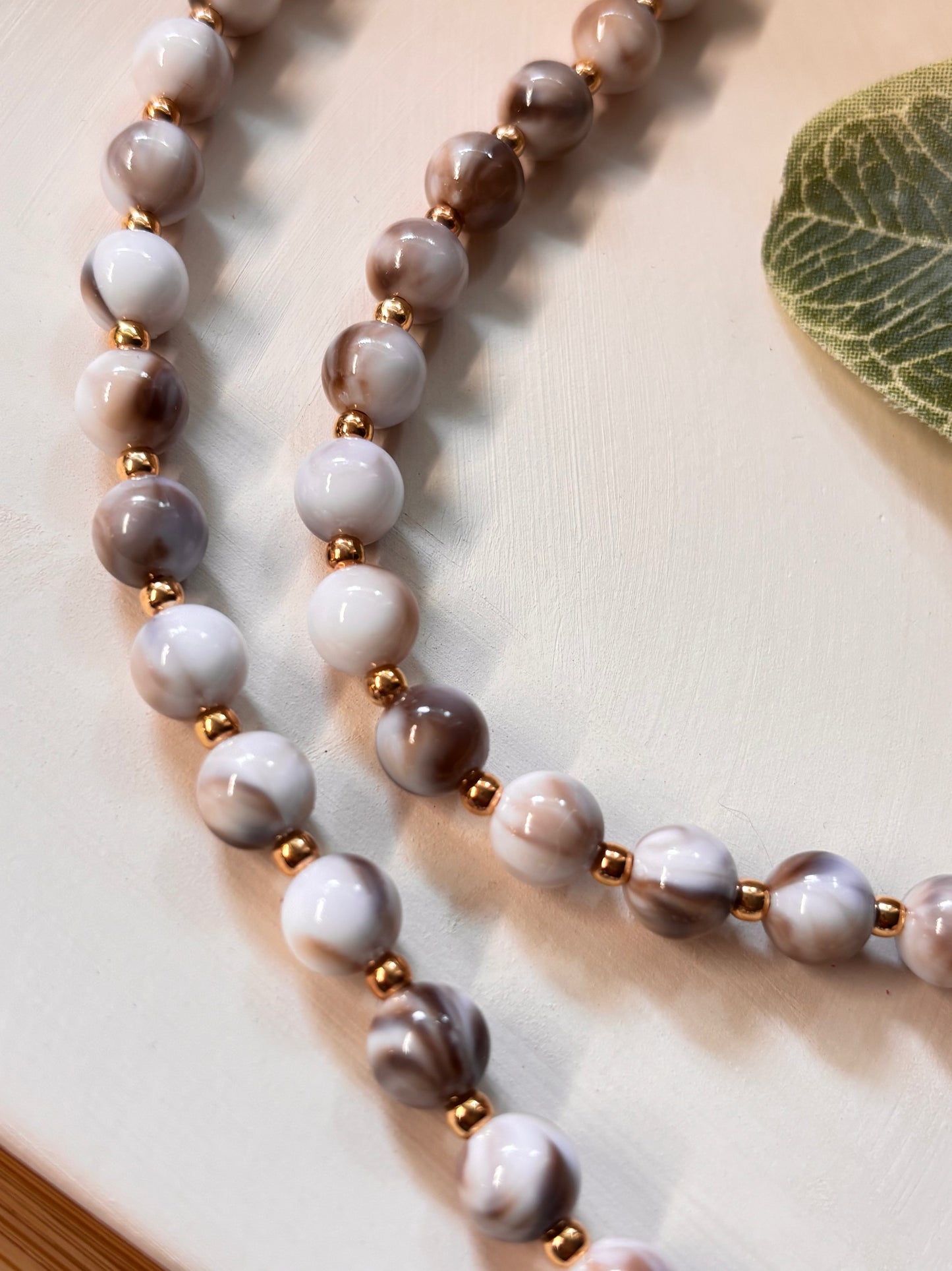molded staple beaded necklace