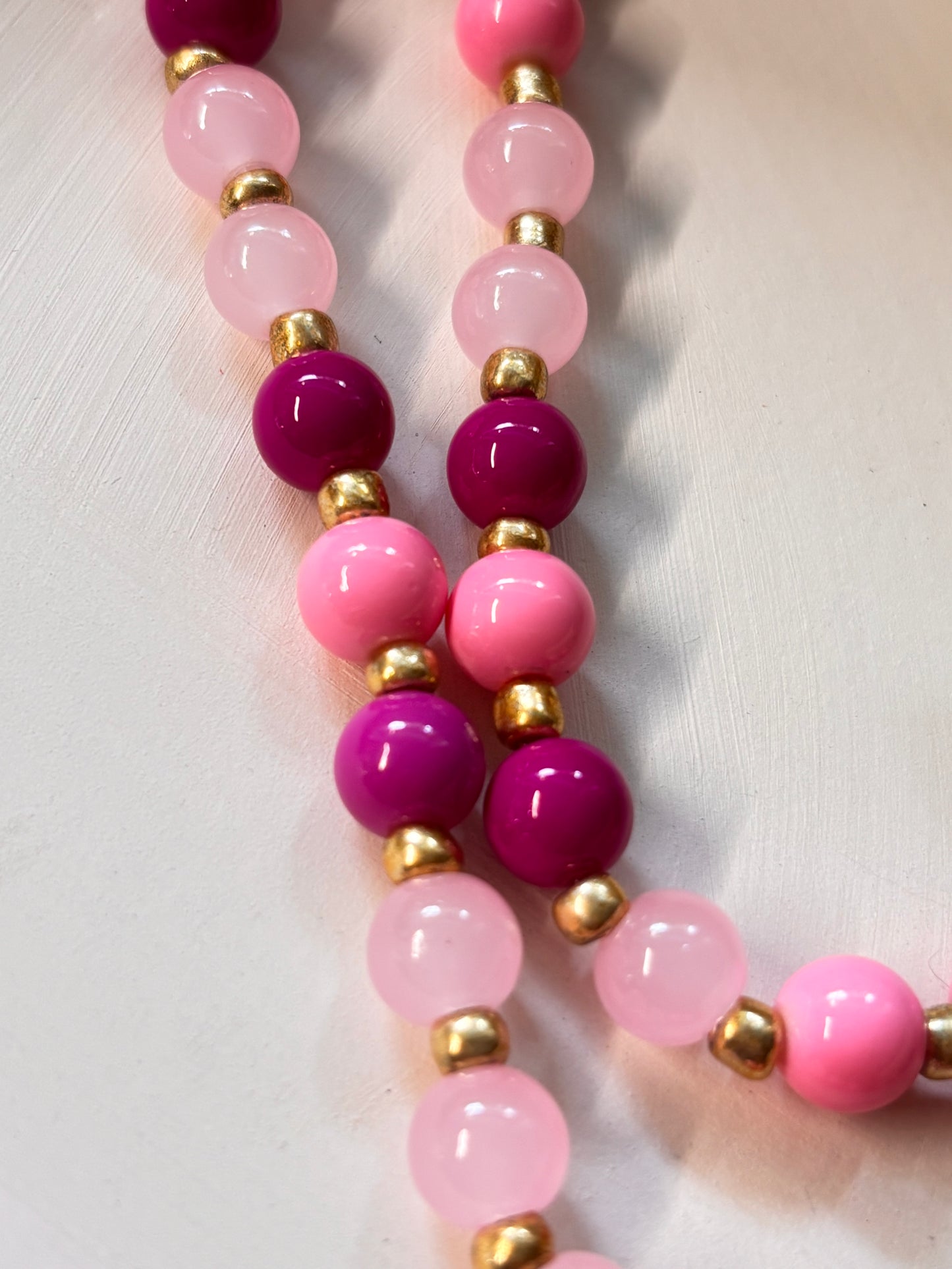 bubble gum beaded necklace