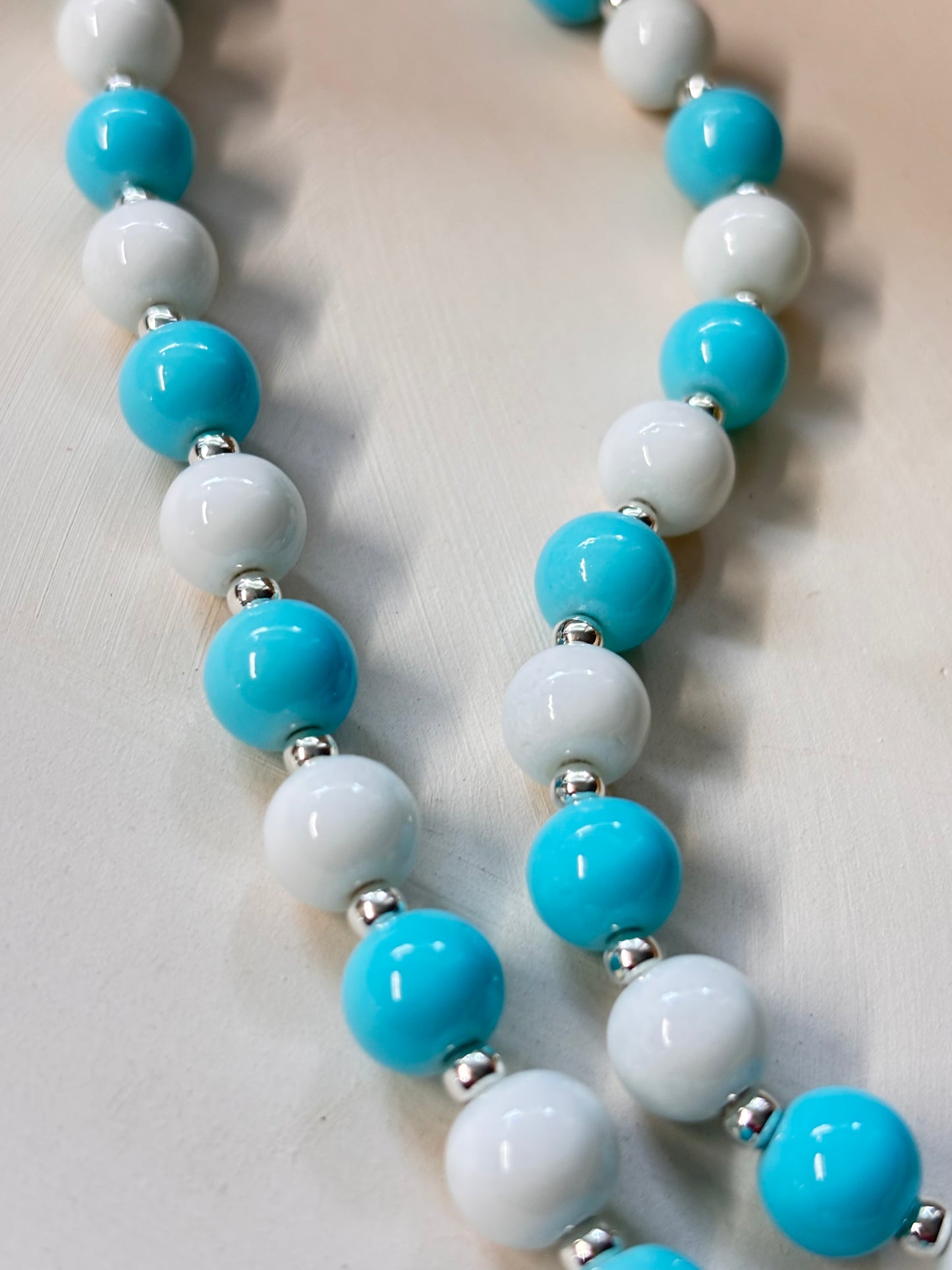 light blue beaded necklace