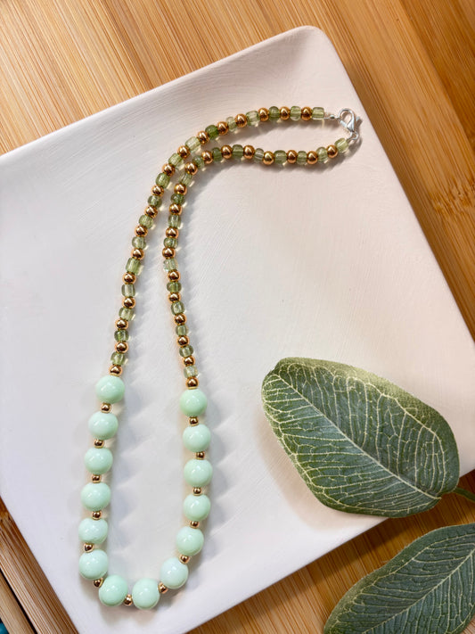 sea green beaded necklace