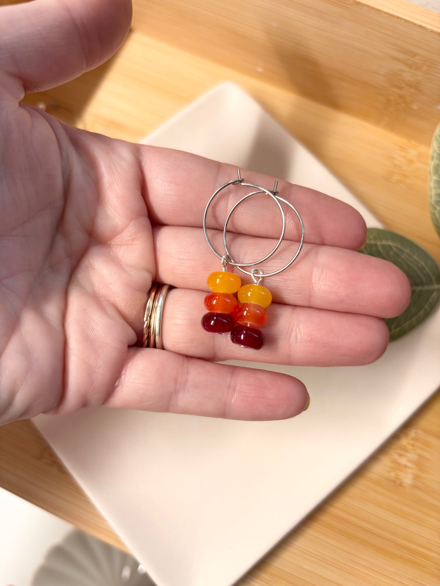 sunshine gradient beaded earrings