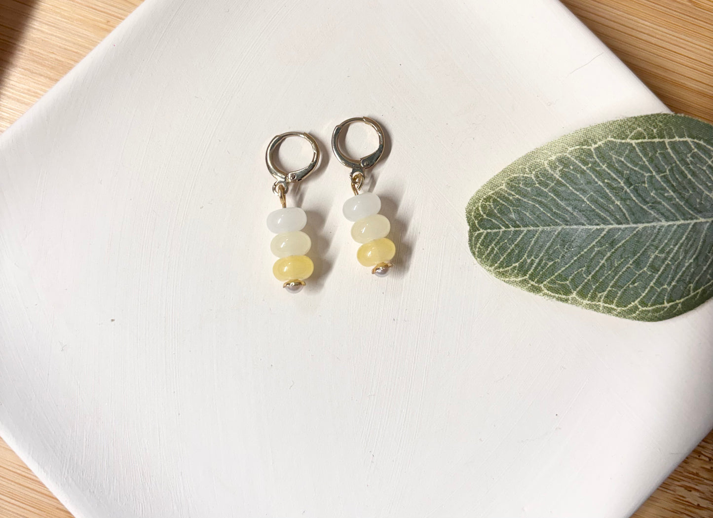 butter yellow dangle earrings