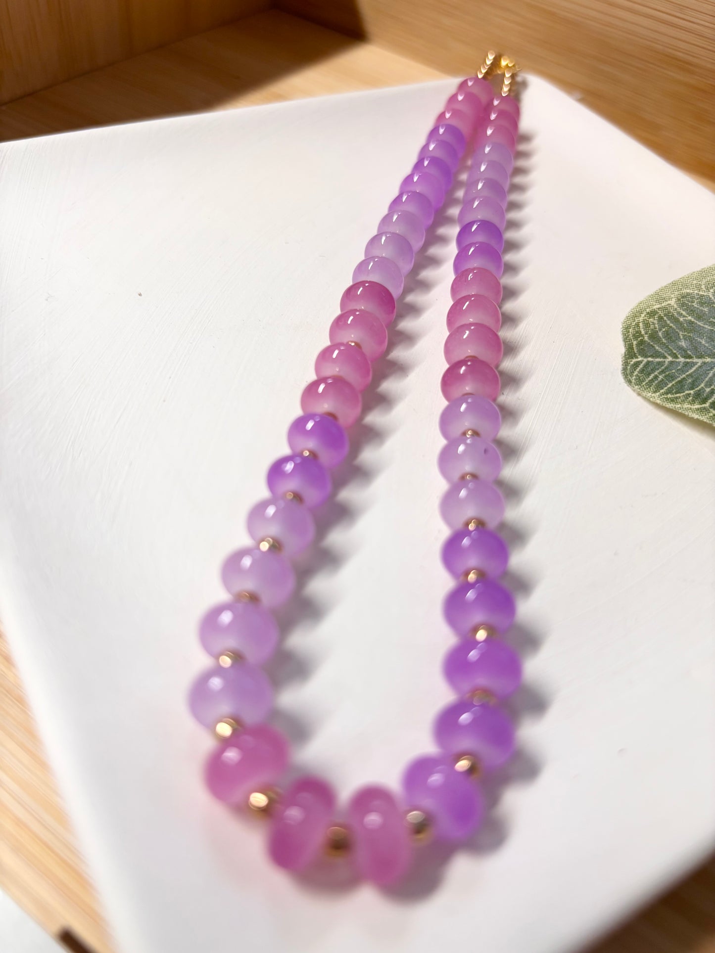 purple gradient beaded choker necklace